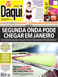 Capa do jornal Jornal Daqui 28/11/2020