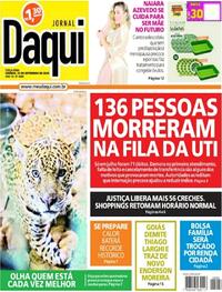 Capa do jornal Jornal Daqui 29/09/2020