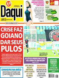 Capa do jornal Jornal Daqui 31/08/2020