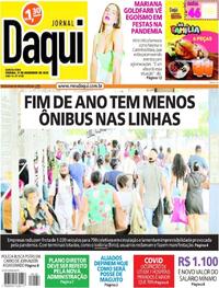 Capa do jornal Jornal Daqui 31/12/2020