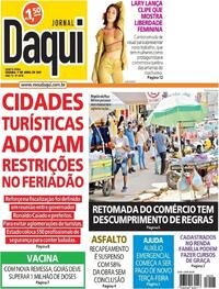 Capa do jornal Jornal Daqui 01/04/2021