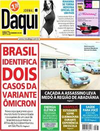 Capa do jornal Jornal Daqui 01/12/2021