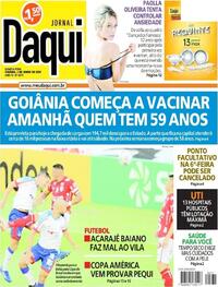 Capa do jornal Jornal Daqui 02/06/2021
