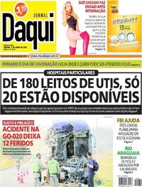 Capa do jornal Jornal Daqui 03/06/2021
