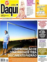 Capa do jornal Jornal Daqui 04/05/2021