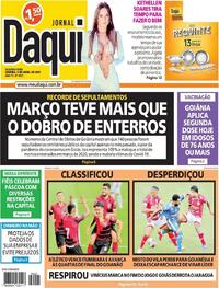 Capa do jornal Jornal Daqui 05/04/2021