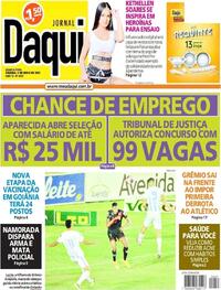 Capa do jornal Jornal Daqui 05/05/2021