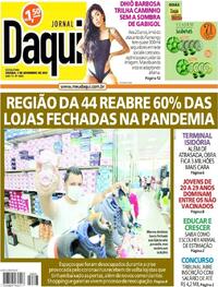 Capa do jornal Jornal Daqui 05/11/2021