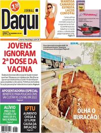 Capa do jornal Jornal Daqui 07/12/2021