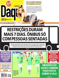 Capa do jornal Jornal Daqui 08/03/2021