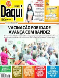 Capa do jornal Jornal Daqui 08/06/2021