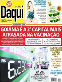 Capa do jornal Jornal Daqui 08/07/2021