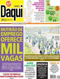 Capa do jornal Jornal Daqui 08/09/2021
