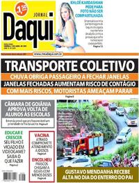 Capa do jornal Jornal Daqui 09/04/2021
