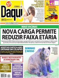 Capa do jornal Jornal Daqui 10/03/2021