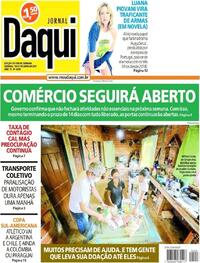 Capa do jornal Jornal Daqui 10/04/2021