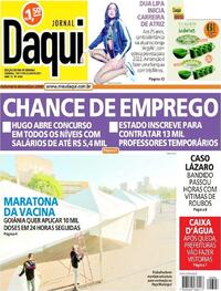 Capa do jornal Jornal Daqui 10/07/2021