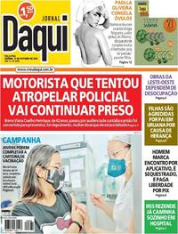 Capa do jornal Jornal Daqui 12/10/2021