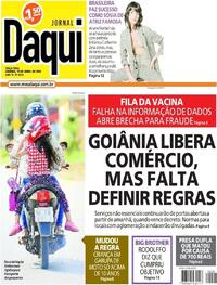 Capa do jornal Jornal Daqui 13/04/2021