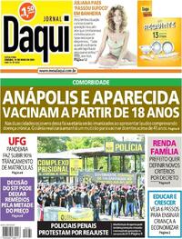 Capa do jornal Jornal Daqui 14/05/2021