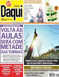 Capa do jornal Jornal Daqui 14/08/2021
