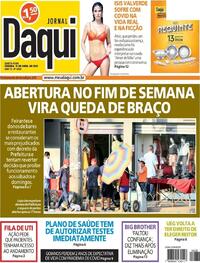 Capa do jornal Jornal Daqui 15/04/2021