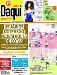 Capa do jornal Jornal Daqui 16/09/2021