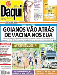 Capa do jornal Jornal Daqui 18/05/2021