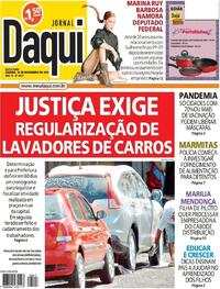 Capa do jornal Jornal Daqui 19/11/2021