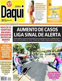 Capa do jornal Jornal Daqui 20/05/2021
