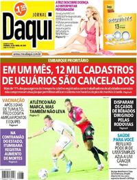 Capa do jornal Jornal Daqui 21/04/2021