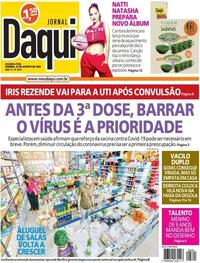 Capa do jornal Jornal Daqui 23/08/2021