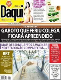 Capa do jornal Jornal Daqui 24/08/2021