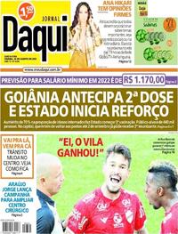Capa do jornal Jornal Daqui 26/08/2021