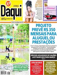 Capa do jornal Jornal Daqui 26/11/2021