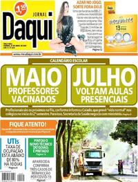 Capa do jornal Jornal Daqui 27/04/2021