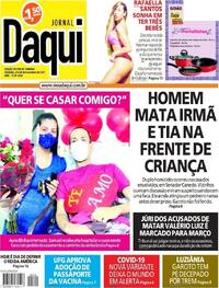 Capa do jornal Jornal Daqui 27/11/2021