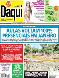 Capa do jornal Jornal Daqui 28/10/2021