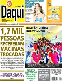 Capa do jornal Jornal Daqui 29/04/2021