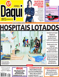 Capa do jornal Jornal Daqui 29/12/2021