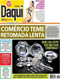 Capa do jornal Jornal Daqui 31/03/2021