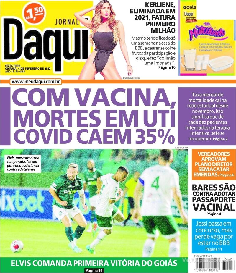 Capa do jornal Jornal Daqui 04/02/2022