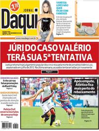 Capa do jornal Jornal Daqui 07/11/2022