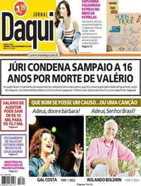 Capa do jornal Jornal Daqui 10/11/2022