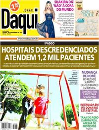 Capa do jornal Jornal Daqui 18/11/2022
