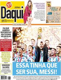Capa do jornal Jornal Daqui 19/12/2022