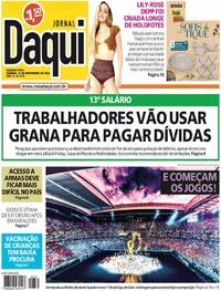 Capa do jornal Jornal Daqui 21/11/2022