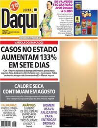 Capa do jornal Jornal Daqui 02/08/2022