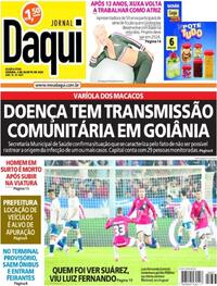 Capa do jornal Jornal Daqui 03/08/2022