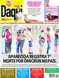 Capa do jornal Jornal Daqui 07/01/2022